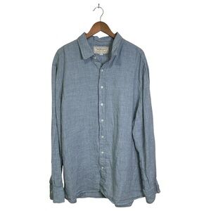 Thursday Boot Company Men’s 3XL Athletic Fit Blue Linen Button Long Sleeve Shirt